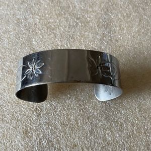 Vintage silver over brass cuff